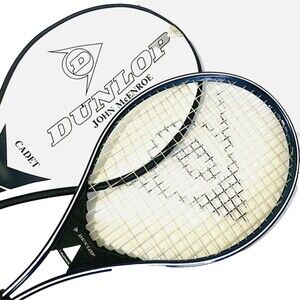 Dunlop Cadet Tennis Racket Metal John McEnroe and White Cover 4 Inch Grip